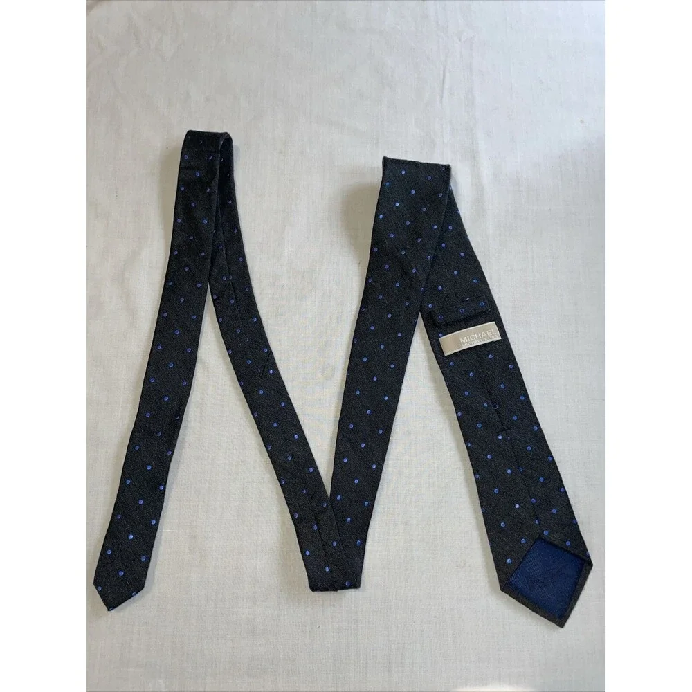 Michael Kors Dress Tie Men’s Size 58” Gray Dotted Silk Blend Designer